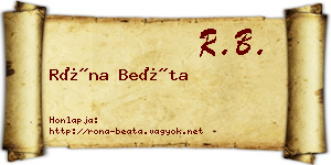 Róna Beáta névjegykártya