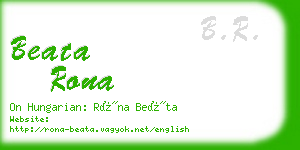 beata rona business card